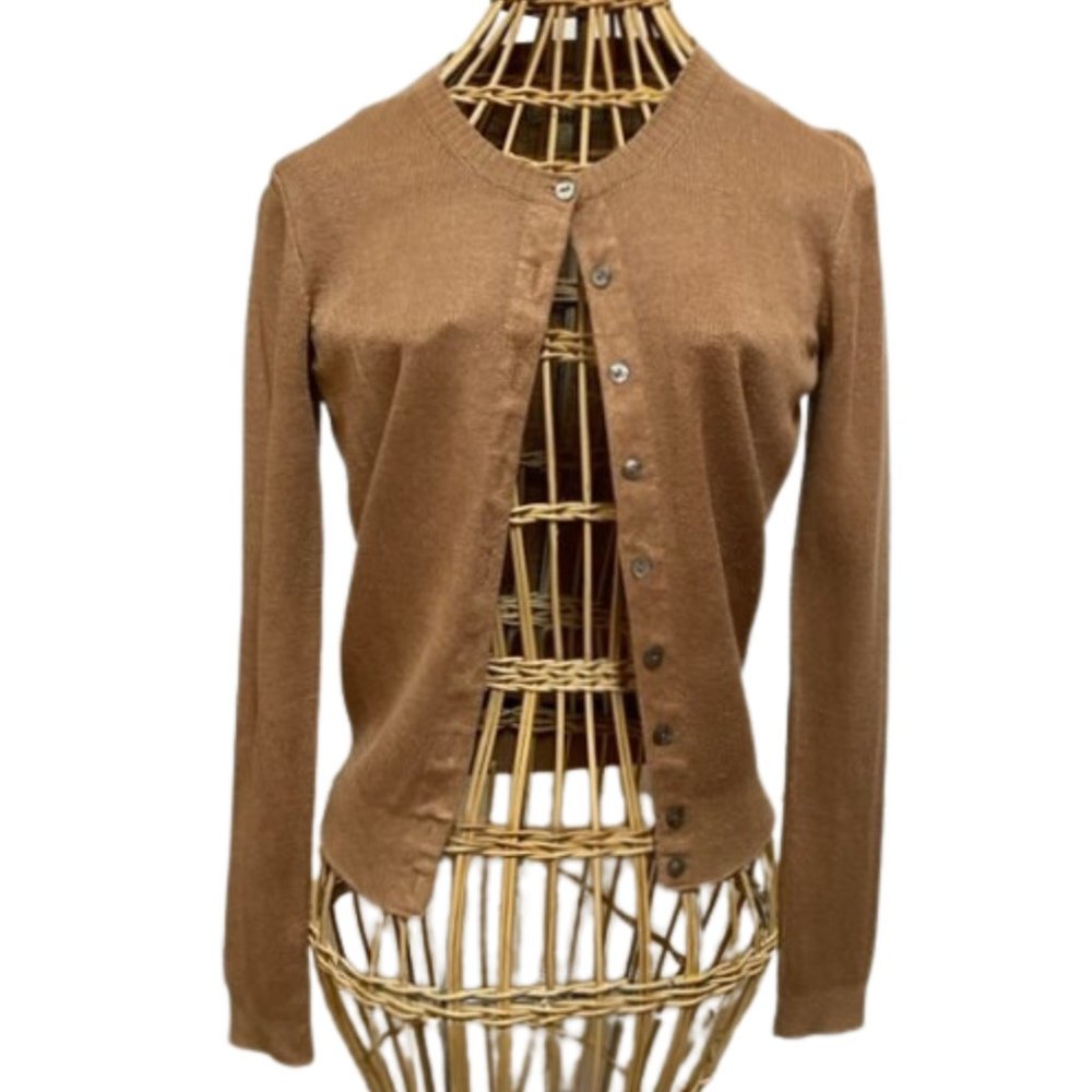 Tommy Bahama copper linen cardigan.